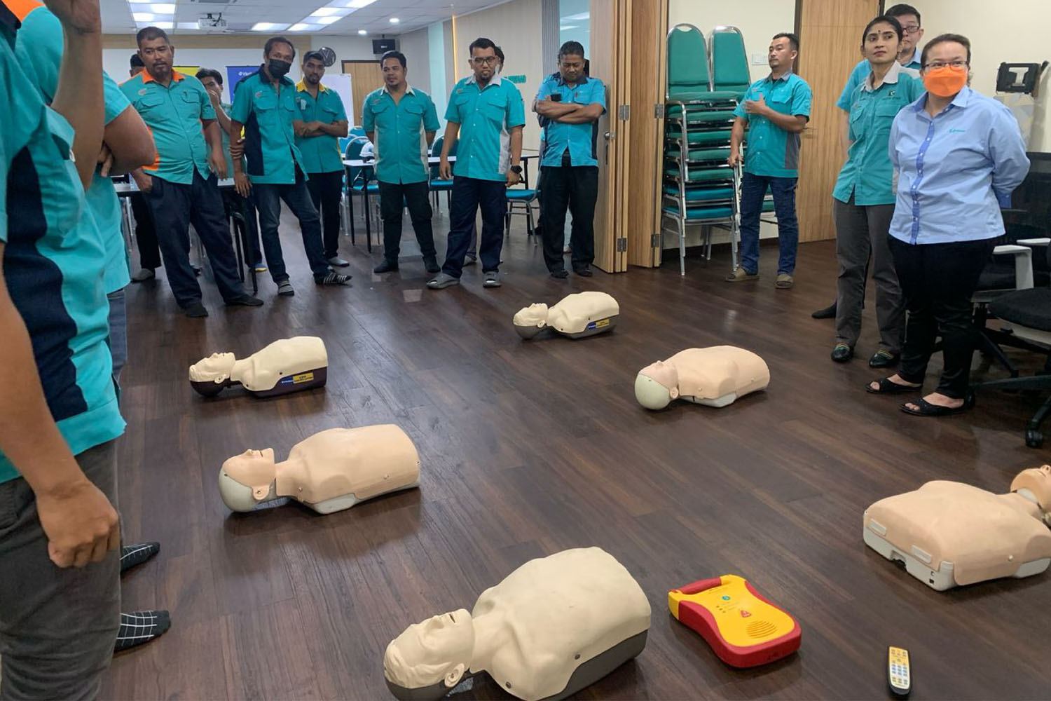AED instaleld in factory