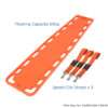Aquatic Spine Board With 3 Speed Clip Straps